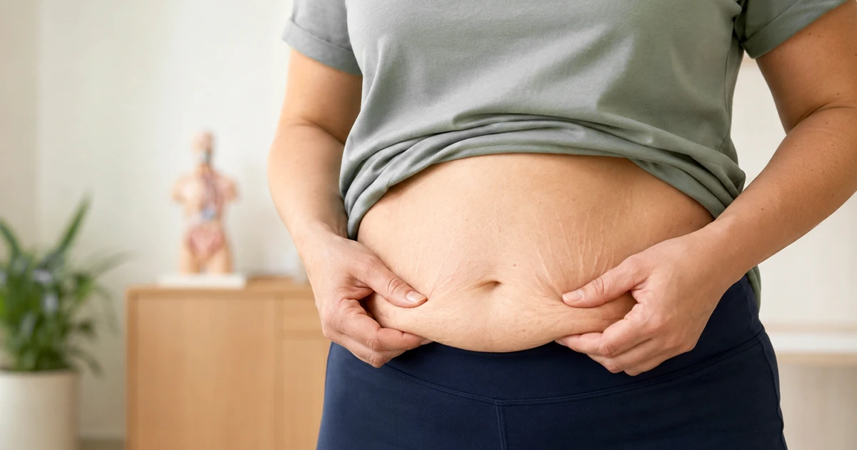 Ilustração de Correção de Diástase Abdominal por Vídeo